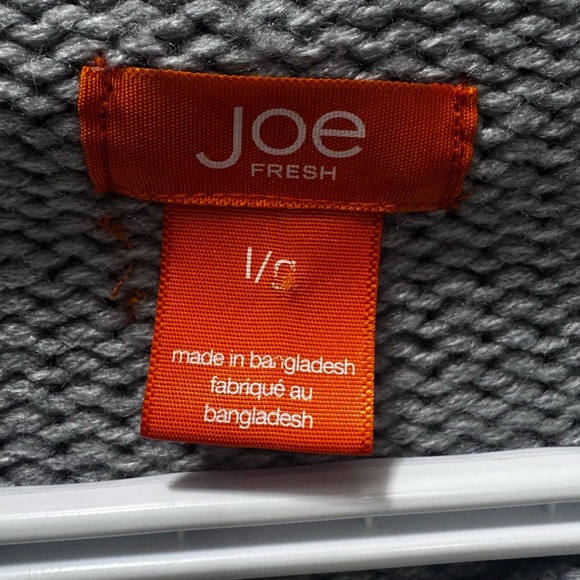 Joe Fresh Cable Knit Grey Mockneck Soft Chunky Sweater Size Large Normcore - Picture 5 of 5